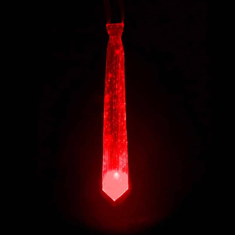 fiber optic led light up necktie red color