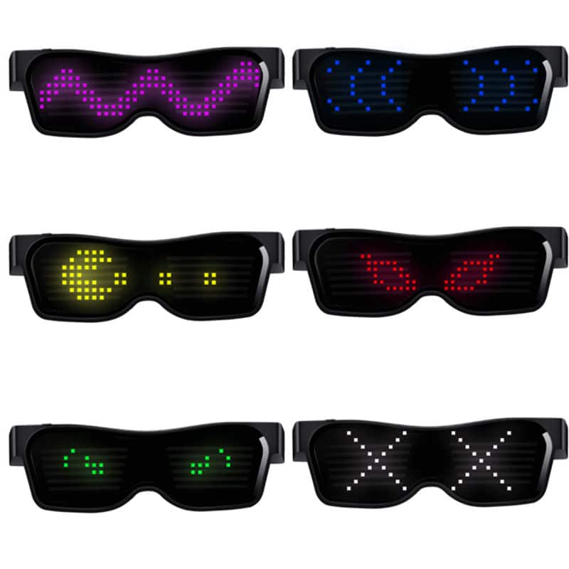 programmable LED display glasses