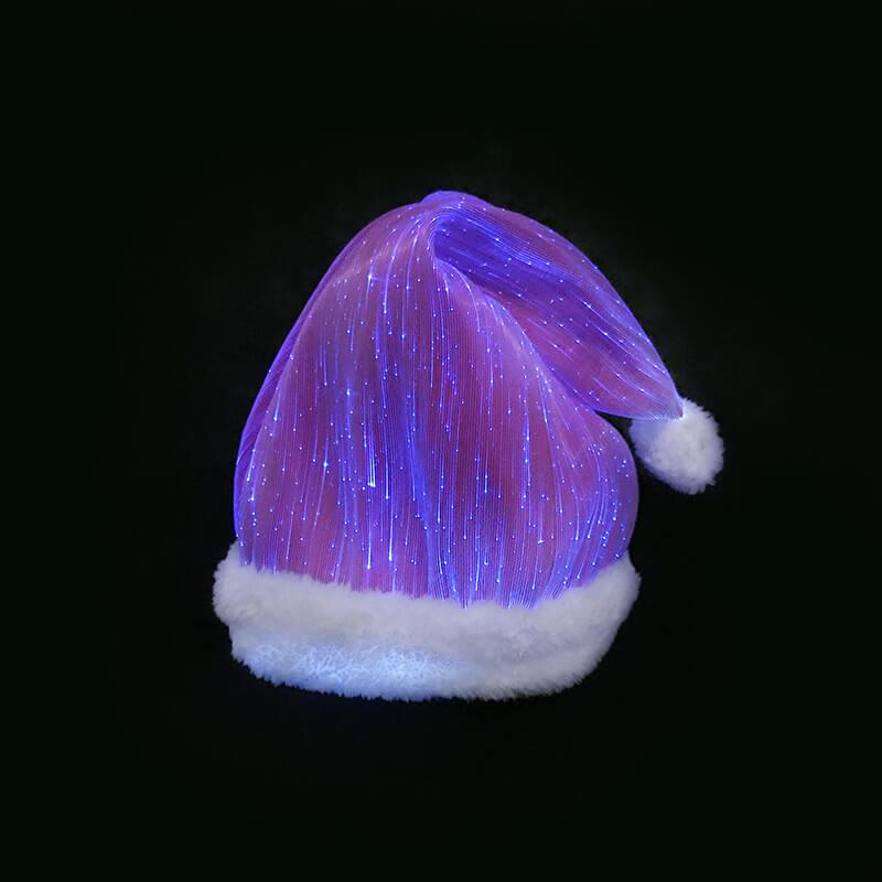 fiber optic led light up christmas santa hat 03