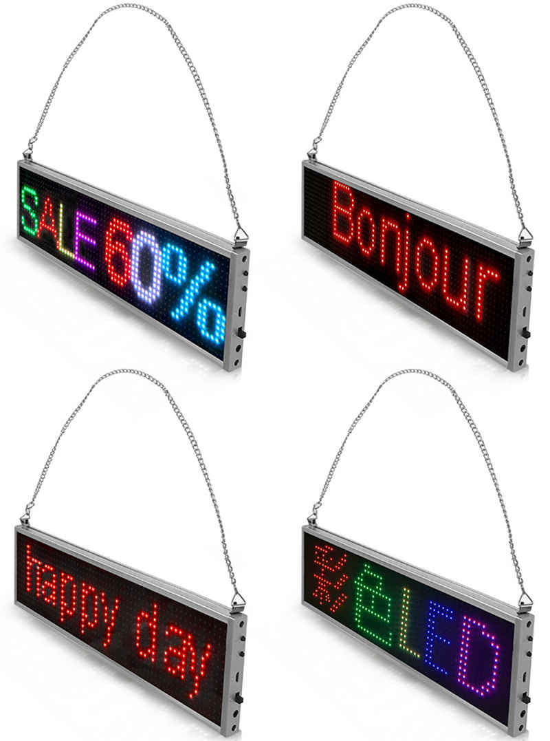 ultra thin LED scrolling message sign hanging chain