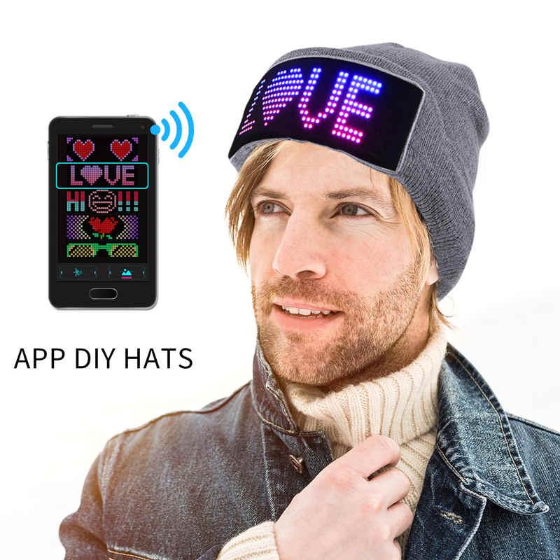 programmable led display beanie hat 01