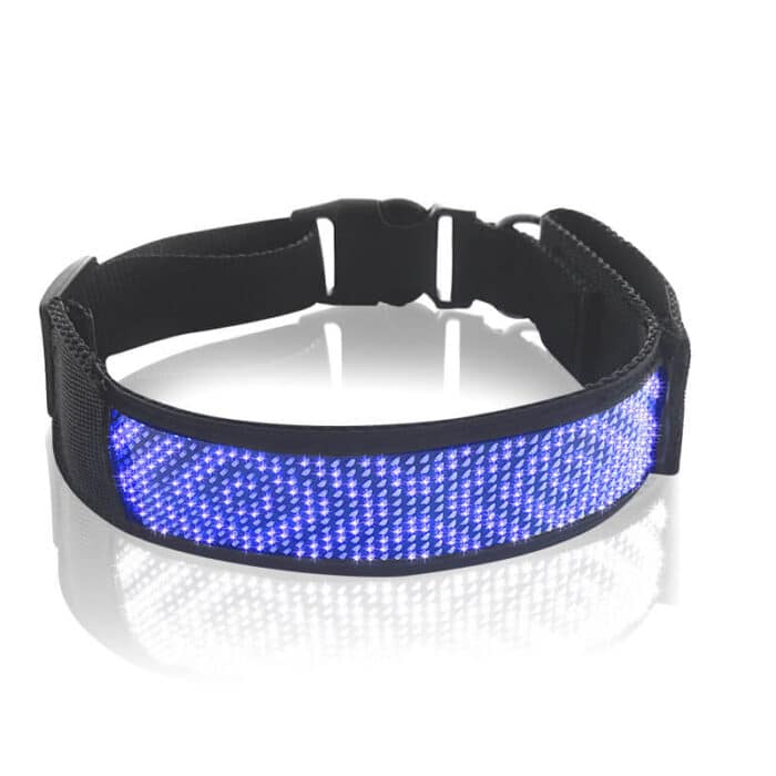 programmable led display dog collar blue