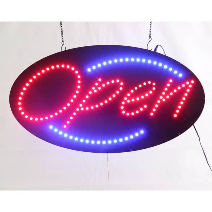 LED open signs red letters