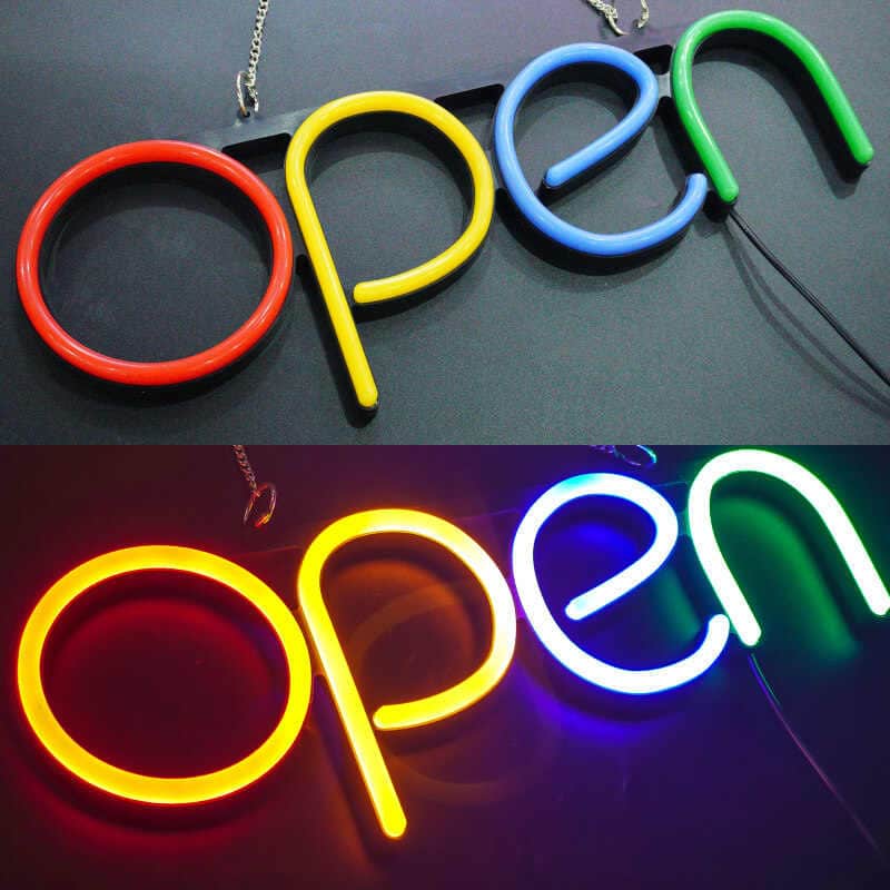 multi-color one-piece casting neon open signs