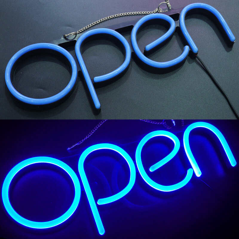 one-piece casting neon open signs blue