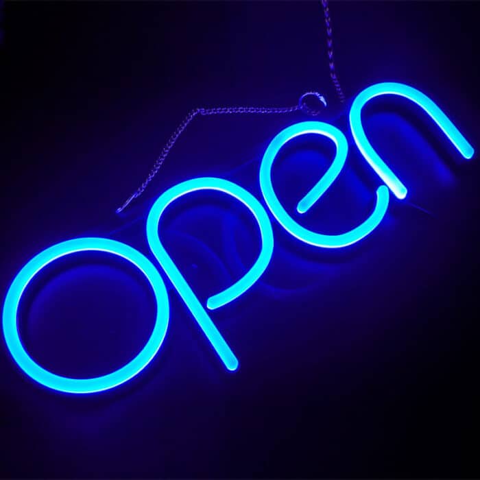 4th generation neon open signs blue