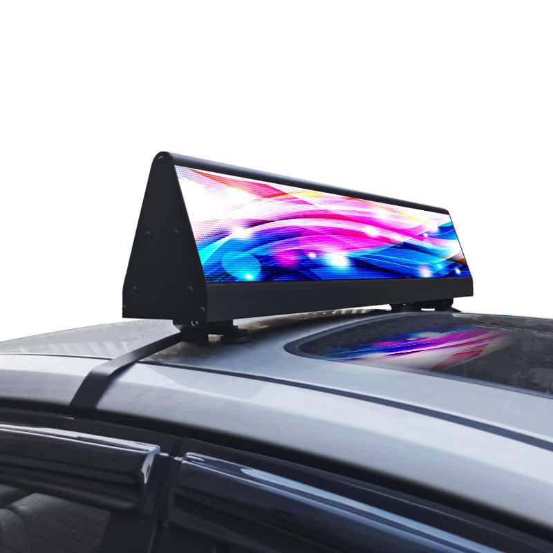 full color programmable LED car roof display sign on taxi top