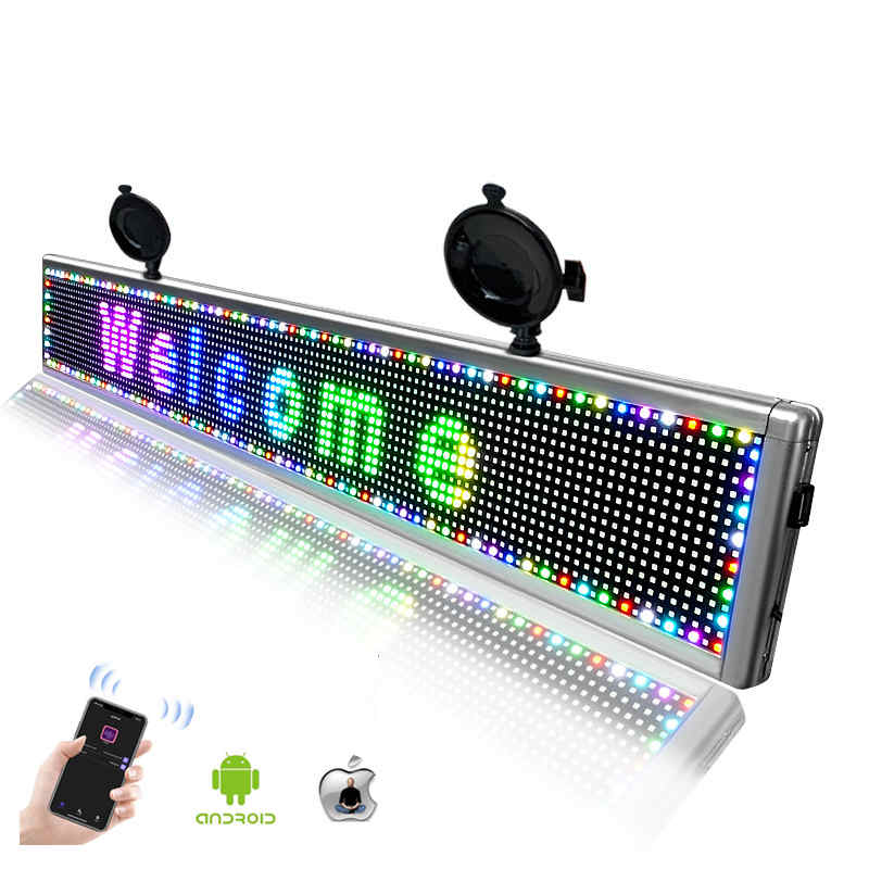 WiFi APP full color car programmable LED display sign controlled by smartphone