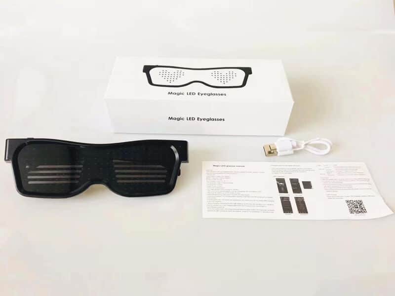 1 unit magic programmable led glasses include glasses USB cable instrutions