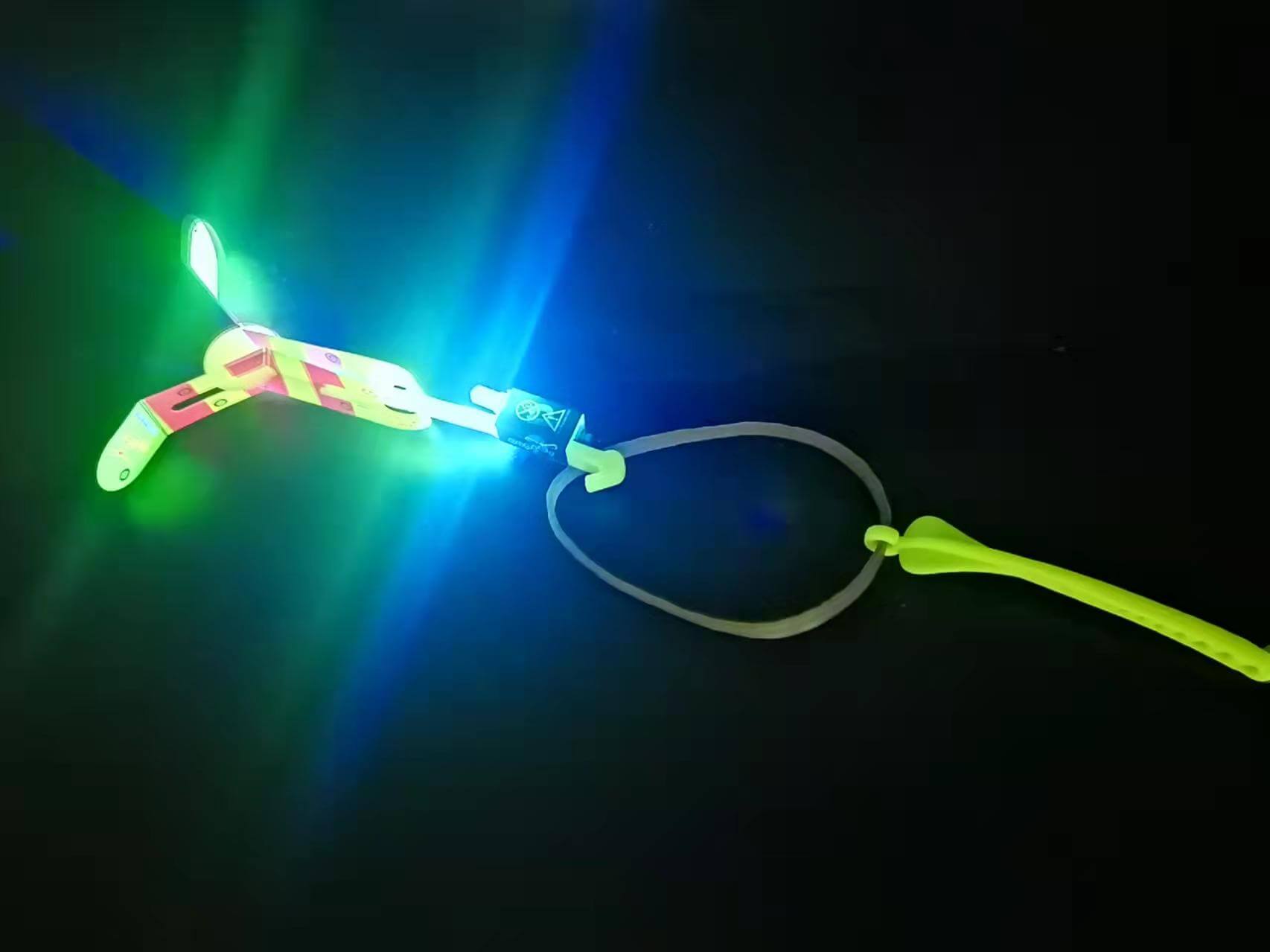 premium light up led spin copter yellow